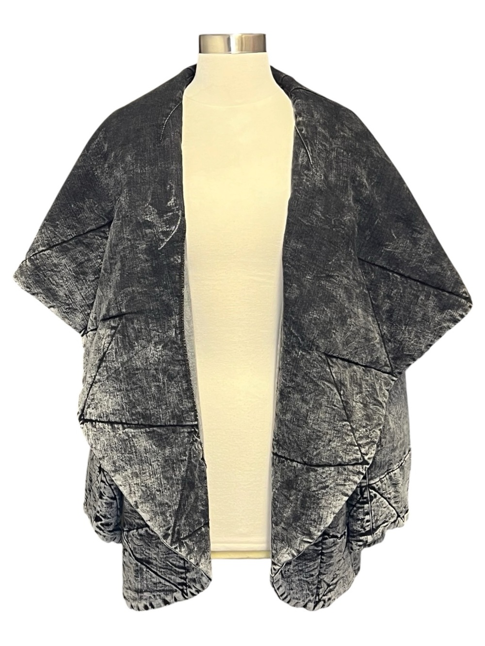 Norma Kamali Cotton Shawl Collared Denim Jacket